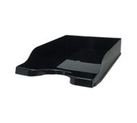 Deflecto CP130STBLK - Bandeja antimicrobiana autoapilable A4 en color negro clásico - Organizador de bandeja de papel A4 - Soporte para cartas - Organizador de cartas - Bandejas de escritorio