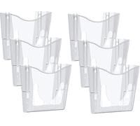 Deflecto Paquete de 6 portadocumentos transparentes A4 montados en la pared, cartel vertical, folleto y visualización de menú