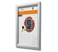 Deflecto Snap Frame, marco con clip para DIN A5, 17,8 x 24 x 1,2 cm, marco expositor para carteles, tarjetas y publicidad, en formato vertical u horizontal