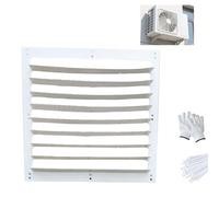 Deflector Aire Acondicionado Exterior Blanca, Deflector Aire Acondicionado Rejilla Rectangular, Cubierta Aire Acondicionado Exterior Anti-soplado Directo de Acero Galvanizado(53x53cm/21x21in)