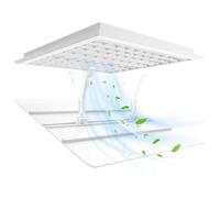 Deflector de aire acondicionado para techo, deflector de ventilación de CA de altura ajustable de 12 cuadrados, de viento de ventilación de agua anticondensación con soporte para oficina en