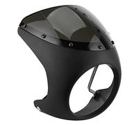 Deflector de Aire de la Motocicleta, 7in Faro Carenado Viento Deflector Parabrisas Universal para Motocicleta (Negro mate + cubierta negra)