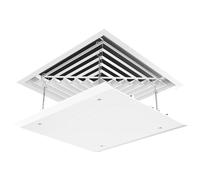 Deflector de ventilación de aire acondicionado | Deflector de aire acondicionado para techo Cuadrado Altura ajustable Ventilación de CA Colgante Anticondensación Lavable Techo fijo con cadena (12x12