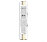 Deflector de viento cilíndrico vertical para aire acondicionado con control de dirección ajustable de 8 vías, instalación sin taladro, cubierta de CA redonda para oficina en casa, 20 x 90 cm (iones