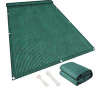 Deflector de viento para balcón, 120 x 250 cm, ajuste personalizado, duradero, con ojales y correa, color verde oscuro, protección para patio, terraza y jardín