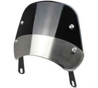 Deflector de viento para motocicleta de ABS, deflector de parabrisas para motos deportivas y scooters, protector frontal transparente, 25 x 20 cm, color gris (negro)