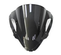 Deflector De Viento para Parabrisas De Motocicleta para Kawasaki para ZX6R, para ZX-6R 2024, Cubierta De Parabrisas De Doble Burbuja Y Alerón. Carenabris Deflector De Parabrisas(Negro)