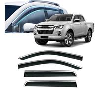 Deflector Viento para Ventana Coche para D-MAX 2002-2014 2015 2016 2017 2018 2019 2020 2021+,Deflectores de Viento Ventanillas Personalizado Deflectores Integrados,2021+ with Chrome Trim