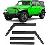 Deflectores de Ventana Laterales con Cinta Adhesiva Optimal Co 2018-2025 para Jeep Wrangler JL Unlimited de 4 Puertas y Jeep Gladiator JT 2020-2025 con protección contra la Lluvia Tintada ahumada