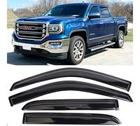 Deflectores de Viento Laterales para Chevy Silverado/GMC Sierra 1500/2500HD/3500HD Crew Cab 2014-2018, Parasol, Protector de Lluvia 4 Unidades