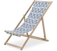 Defora Home Hamaca director jardín tejido kilim azul plegable madera color claro