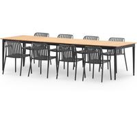 Defora Home Set de comedor jardin extensible 8 plazas antracita