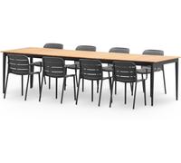 Defora Home Set de comedor jardin extensible 8 plazas antracita