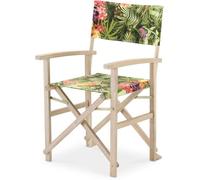 Defora Home Sillón director jardín tejido selva plegable madera color claro
