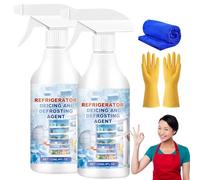 Defrosting Spray for Fridge Freezer, Fridge Freezer Defrosting Spray, Fridge Freezer De-Icer Spray Defrost Ice Deicer 120ml, Fast Defrost Removal & Streak Free Shine (2)
