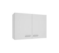 Deftrans Armario de Cocina Colgante Blanco Individual 80 x 60 x 30 cm, Armario Superior con Dos Puertas para Almacenamiento
