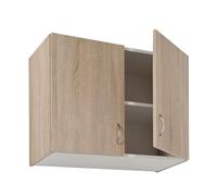 Deftrans Armario de Cocina Colgante Sonoma Roble 80 x 60 x 30 cm - Mueble Superior con Dos Puertas para Almacenamiento, Baño o Medicina