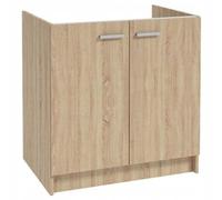 .Deftrans - Armario de Cocina Inferior de 80 cm en Sonoma Roble - Armario de Fregadero Moderno sin Encimera - Armarios de Cocina para Montaje Propio