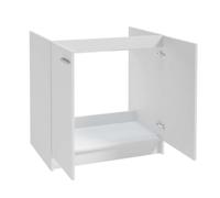 .Deftrans - Armario para debajo del lavabo de 80 cm blanco - Armario bajo el baño cocina fácil de limpiar - Armario bajo el fregadero moderno - Armario bajo lavabo sin lavabo para montaje en casa