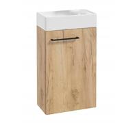 .Deftrans Domodomo Armario de baño con Lavabo, Armario de Lavabo de 40 x 60 x 21,3 cm, Armario de Pared para baño pequeño, Armario para baño de Invitados, Madera Mueble baño con Lavabo