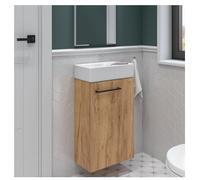 Deftrans Domodomo Armario de baño con Lavabo, Armario de Lavabo de 40 x 60 x 21,3 cm, Armario de Pared para baño pequeño, Armario para baño de Invitados, Madera Mueble baño con Lavabo
