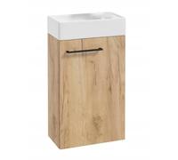 Deftrans Domodomo Armario para baño con lavabo, Mueble de pared para baño pequeño, para invitados, 40 x 60 x 21,3 cm