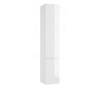 .Deftrans DomoDomo - Mueble de baño alto para colgar - Color blanco brillante de 30 cm de ancho (157 x 30 x 28 cm), armario de baño estrecho con 2 puertas y 4 estantes, puerta izquierda/derecha, MDF