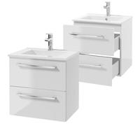 Deftrans Domodomo - Mueble de baño con lavabo, 50 x 50 x 45,6 cm, armario de cerámica para lavabo de baño, color blanco
