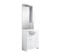 .Deftrans Domodomo - Mueble de baño con lavabo y espejo blanco 105 cm, armario de lavabo de 80 x 80 x 48 cm, juego de lavabo de cerámica