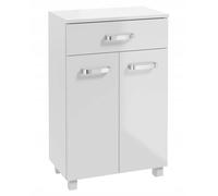 .Deftrans - Mueble bajo baño blanco brillante 78 x 50 x 30 cm - Armario de baño estrecho - Cómoda de baño con cajón - Mueble de baño para baños pequeños