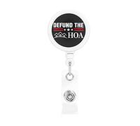 Defund The HOA Retractable Badge Holder Carrete Clip Id Card Holder forNurse Student Office Worker