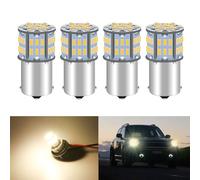 DEFVNSY 4-Pack Blanco cálido 1156 BA15S Lámparas LED 1141 1003 7506 Bombillas LED 3014 54-SMD para luz Interior de 12V-24V, Remolque, Caravana, Luces de Marcha atrás de Coche, luz Trasera