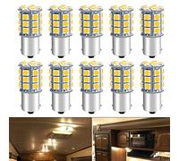 DEFVNSY Bombilla LED 1156 RV, 3000 K, blanco cálido, 1003 BA15S 1141 7506 5050 27-SMD, bombillas LED de repuesto para luces interiores de 12 V, RV, coche, caravana, remolque, luz de respaldo