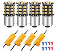 Defvnsy - Bombilla LED PY21W 1056 BAU15S, amarillo 12V-24V sin polaridad 7507 12496 5009 bombillas intermitentes, bombilla de coche para luz trasera, intermitente lateral con carga de resistencia