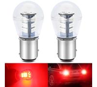 Defvnsy- Pack de 2-1157 BAY15D 2057 2357 7528 Luz LED extremadamente brillante roja 2835 33-SMD bombillas de repuesto para luces de freno traseras luz de freno 10-30V-DC
