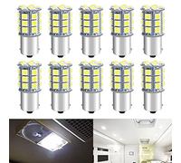 DEFVNSY Paquete de 10 Blanco brillante 6000K 1156 BA15S 1003 1141 7506 5050 27-SMD Bombillas LED de reemplazo para las luces interiores de 12V RV coche Camper barco Bombillas