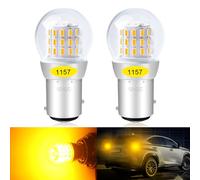 Defvnsy - Paquete de 2 - Ámbar/Amarillo 1157 BAY15D 2057 2357 7528 Bright 3014 39SMD Bombillas LED para luces de señal de giro Luz intermitente trasera Bombillas de señalización lateral 12V DC