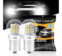 DEFVNSY - Paquete de 2 - Blanco P21W 1156 BA15S 1141 1003 7506 1073 Luz LED extremadamente brillante 3014 39 Bombillas de repuesto SMD para luz de freno trasera de luz de marcha atrás - 10-30 V-DC