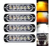 DEFVNSY - Paquete de 4-6 LED Marcador Lateral Blanco ámbar 12V-24V DC Marcador Lateral de camión de Coche Luz indicadora Barra de luz Luz de separación Luces estroboscópicas para Remolque