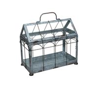 degawo Mini Invernadero 29 cm de Metal Gris para Plantas