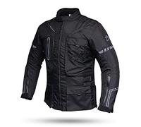 DEGEND ADVENTURE 4S | Chaqueta de Moto 4 Estaciones para Hombres | 3 Capas Corta Viento Impermeable con Reflectantes Negro L