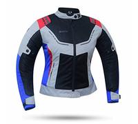 DEGEND Breeze Lady Color | Chaqueta Moto Mujer para Verano con Protectores PU + Forro Impermeable Desmontable | Homologada - Multicolor, L