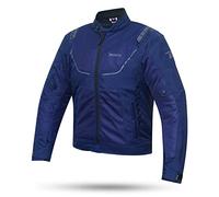 DEGEND BREEZE MAN | Chaqueta Moto para Verano con Protectores PU + Forro Impermeable Desmontable y Flujo de Viento | Homologado Europeo - Azul Real, XXL