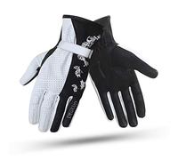 DEGEND Butterfly Lady NB | Guantes Moto Verano Mujer - Guantes de Piel con Ventilación y Protecciones Nudillos Palmas y Dedos- Accesorios Motocicleta - Guantes de Moto Negros Blanco - Tallas (XXS-XL)