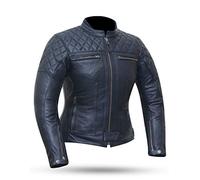 DEGEND CLASSIC LADY | Chaqueta Moto Mujer de Piel con Chaleco Polar Desmontable + Protectores Removibles| Homologada (EN 17092), XXL