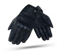 DEGEND Daytona Pro Negro | Guantes Moto Piel Hombre para Verano | Guante de Moto Cuero con Protecciones EVA en Nudillos y Dedos - Óptima Circulación del Viento en Verano - Accesorios Moto Talla L