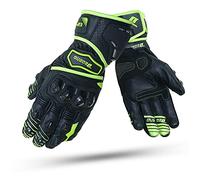 DEGEND GP-2 Negro Fluor | Guantes Moto Racing Hombre para Verano de Alta Resistencia - Piel de Vaca, TPU y Kevlar de Máxima Resistencia a los Impactos - Accesorios Moto Talla M