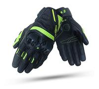 DEGEND R-3000 Negro Fluor | Guantes Moto Racing Hombre para Verano de Alta Resistencia - Guante Moto Piel con Protecciones en Nudillos Resistente a los Impactos - Talla XL