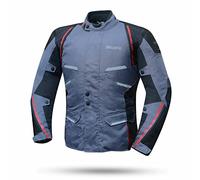 DEGEND SAHARA | Chaqueta Moto 4 Estaciones para Hombres | Tri-Capa - 2 Capas de Invierno Removibles + Protectores y Reflectante, Gris, L
