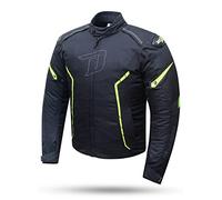 DEGEND TECH | Chaqueta Moto para Hombres Cortaviento e Impermeable para Invierno con Protecciones [Hombros y Codos] y Reflectantes Negro Fluorescente XXL